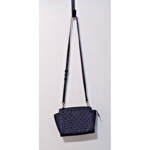 Michael Kors Navy Blue Black Studs Handbag Crossbody Adj Strap